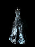 Retro Ball Gown Strapless Satin Floral With Cape Party Dresses Long Prom Dresses Impress Senior Formal Dance Dress HZ0311