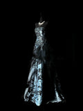 Retro Ball Gown Strapless Satin Floral With Cape Party Dresses Long Prom Dresses Impress Senior Formal Dance Dress HZ0311