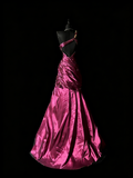 Stunning Mermaid One Shoulder Fuchsia Satin Backless Satin Long Prom Dresses Evening Outfits Formal Dress HZ0311