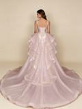 Gorgeous Pink Sequins Mermaid Beading Long Evening Dress Birthday Outfits, HZ0427