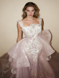 Gorgeous Pink Sequins Mermaid Beading Long Evening Dress Birthday Outfits, HZ0427