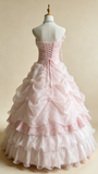 Pretty Prom Dress Strapless Pleated Flower Ball Gown Birthday Party Dress Evening Dress HZ0427
