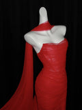 Stunning Mermaid Sweetheart Red Tulle With Scarf Long Prom Dresses Inspiration Evening Dress Princess Graduation Gown HZ0311