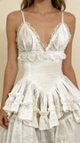 Retro V Neck Straps A-Line Lace Ruffles Vintage Wedding Dress Evening Dress, HZ0427