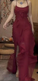Sexy Spaghetti Strap Sleeveless Mermaid Chiffon Evening Prom Dresses Online HZ0311